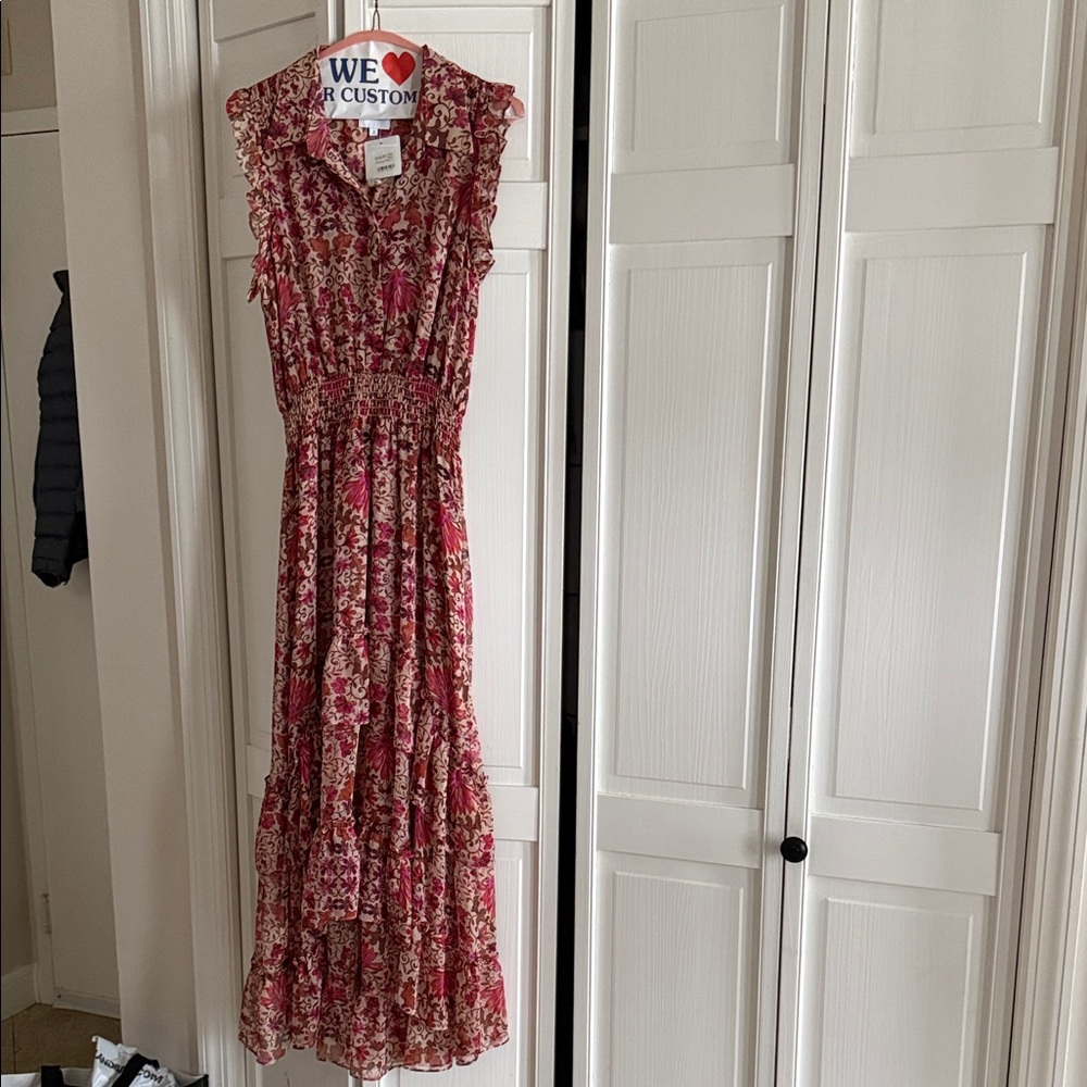 Misa Los Angeles Pink Floral Maxi Dress